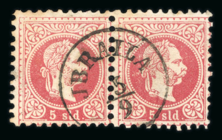 Stamp of Romania » Austrian Levant Post Offices JBRAILA: Lot containing items of the 1867 Issue, pair of 5s. and singles of 10s. & 15s.