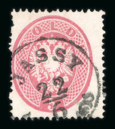 Stamp of Romania » Austrian Levant Post Offices JASSY: Lot containing one 5s. of the 1863 Issue and 5s., a pair of 10s. and 15s.