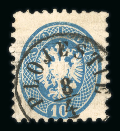 Stamp of Romania » Austrian Levant Post Offices PLOJESTIE: 5s. of the 1867 Issue cancelled in red, 10s. of the 1864 Issue cancelled in black