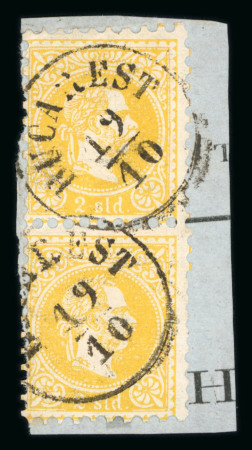 Stamp of Romania » Austrian Levant Post Offices BUCAREST: three pairs of the 1867 Issue, vertical 2s.