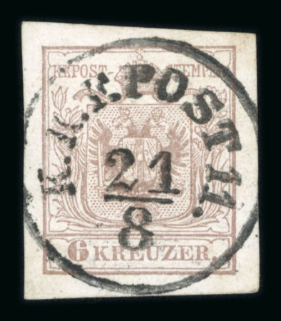 Stamp of Romania » Austrian Levant Post Offices ROMAN: K.K.F.POST 11 postmark on 6kr. brown