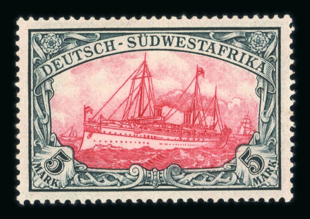 Stamp of South West Africa GSWA 1906 watermarked 5m aniline centre