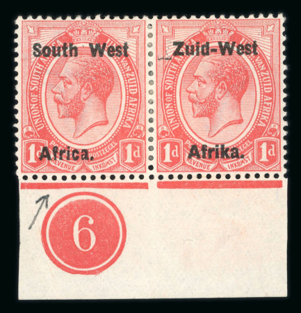Stamp of South West Africa SWA 1923 type I 1d, Africa below South hinged mint