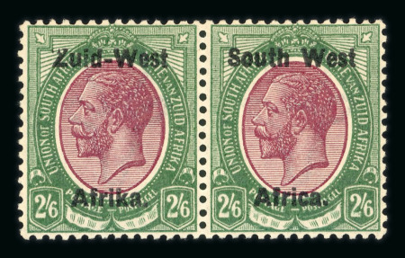 Stamp of South West Africa SWA 1923 Type I 2/6d and 5/- pairs hinged mint