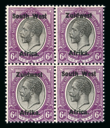 Stamp of South West Africa SWA 1923 Type III  6d block 4  Afrlka varietiy bottom left mnh
