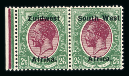Stamp of South West Africa SWA 1923 Type IV 2/6d normal and shiny pairs mnh