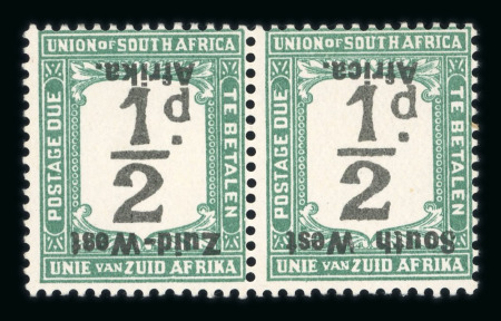 Stamp of South West Africa SWA 1923 1/2d Postage Due inverted ovpt mh