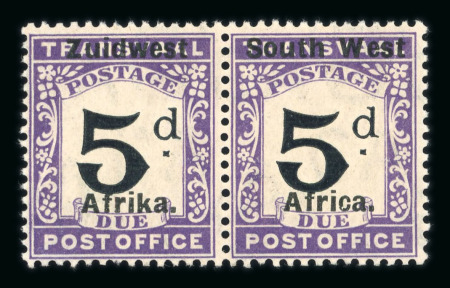 Stamp of South West Africa SWA 1923 5d Postage Due group IV 5d pair MNH