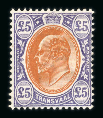 Stamp of South Africa » Transvaal » 1902-03 Watermark Crown CA Transvaal 1903 KEVII £5 mnh