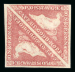 Stamp of South Africa » Cape of Good Hope 1855-63 1d rose unused pair with watermark sideways