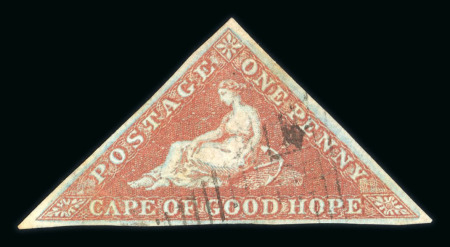 Stamp of South Africa » Cape of Good Hope Cape of Good Hope 1853 1d deep brick-red used x 2