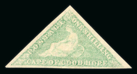 Stamp of South Africa » Cape of Good Hope Cape of Good Hope 1863-64 1s pale emerald green part o.g.