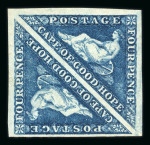 Stamp of South Africa » <mark>Cape</mark> <mark>of</mark> <mark>Good</mark> <mark>Hope</mark> <mark>Cape</mark> <mark>of</mark> <mark>Good</mark> <mark>Hope</mark> 1863-64 4d deep blue pair part o.g.