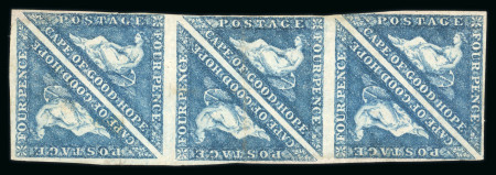 Stamp of South Africa » Cape of Good Hope Cape of good Hope 1863-64 4d blue strip 3 pairs o.g.