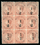 Stamp of Turks and Caicos Islands Turks Islands 1881 1/2 on 1d block 9 o.g.