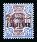 Stamp of South Africa » Zululand 1888-93 1/2d to 5s (excluding the 5d) with "Specimen" manuscript