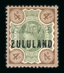 Stamp of South Africa » Zululand 1888-93 4d green & brown with overprint offset on face
