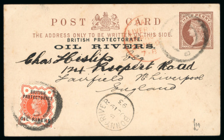 Stamp of Nigerias » Niger Coast Protectorate Postal Stationery: Group of 1/2d and 1d postal stationery cards