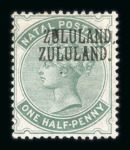 Stamp of South Africa » Zululand 1888-93 1/2a dull green with double overprint, mint h.r.