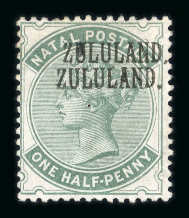 Stamp of South Africa » Zululand 1888-93 1/2a dull green with double overprint, mint h.r.