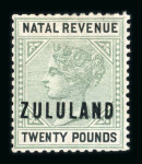 Stamp of South Africa » Zululand Revenues: 1888 £20 dull green and black mint