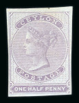 Stamp of Ceylon 1857-64 1/2d reddish lilac on blued paper mint