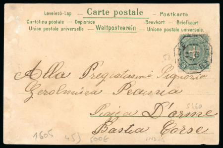 Stamp of Italy » Regno d'Italia Italy : 1901, very rare illustrated postcard franking