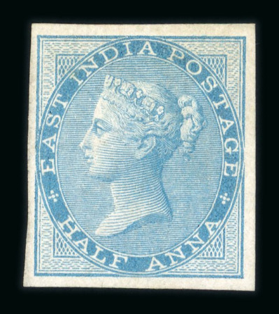 Stamp of India » 1855-1946 De La Rue and later Crown Colony Issues 1856-64 1/2a blue and 1a brown imperf. singles