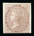 Stamp of India » 1855-1946 De La Rue and later Crown Colony Issues 1856-64 1/2a blue and 1a brown imperf. singles