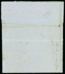 Stamp of St. Lucia 1864-76 Colour Changes, wmk CC, 1d black, 4d yellow and a block of four 1s brown-orange perf. 12½, on reverse of 1871 entire letter to Naples
