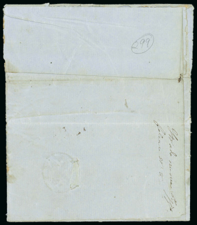 1864-76 Colour Changes, wmk CC, 1d black, 4d yellow and a block of four 1s brown-orange perf. 12½, on reverse of 1871 entire letter to Naples