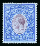 Stamp of Kenya, Uganda and Tanganyika » Kenya, Uganda and Tanganyika 1912-21 MCA 20r purple and blue on blue mint