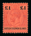 Stamp of British Solomon Islands 1907-35 small mint range on stock sheet with the 1907