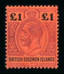 Stamp of British Solomon Islands 1907-35 small mint range on stock sheet with the 1907
