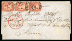 Stamp of United States » 1857-61 Issue 1859, cover franked with 5cts red brick (SG n° 27)