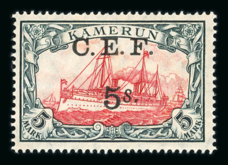 Stamp of Cameroon 1915 Expeditionary Force surcharged set of 13 values to 5s on 5m mint