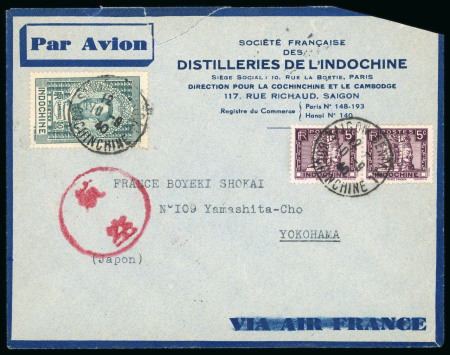 Stamp of Japan » Later Issues Japan 1940 incoming cover from Indo China with censor handstamp