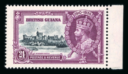 Stamp of British Guiana 1935 Jubilee 24c nh with the 'Dash by turret' variety.
