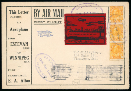 Stamp of Canada 1924, very nice cover "first flight 1st October 1920"