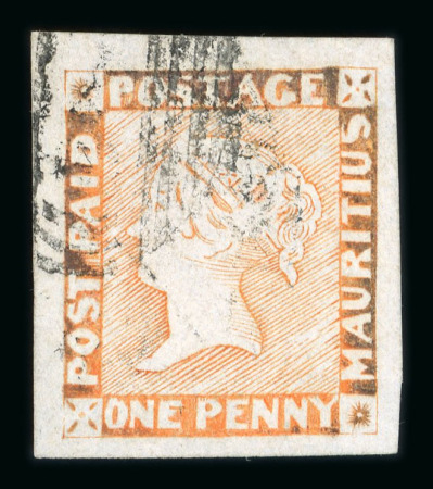 Stamp of Mauritius » 1848-59 Post Paid Issue » Worn Impressions (SG 16-22) Mauritius 1857-59 Worn Impression 1d red brown/bluish used