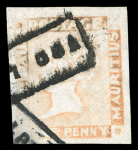 Stamp of Mauritius » 1848-59 Post Paid Issue » Worn Impressions (SG 16-22) Mauritius 1857-59 Worn Impression 1d red on greyish paper used