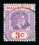Stamp of Mauritius » Later Issues Mauritius 1938-49 3c reddish lilac and red sliced S var used