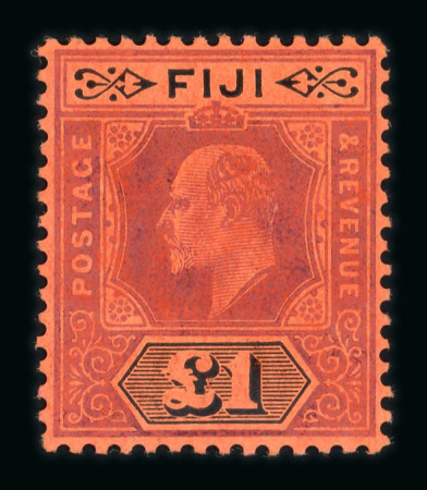 Stamp of Fiji 1906-12 MCA £1 purple and black on red mint