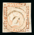 Stamp of Mauritius » 1848-59 Post Paid Issue » Latest Impressions (SG 23-25) Mauritius 1856-58 1d red brown on greyish used