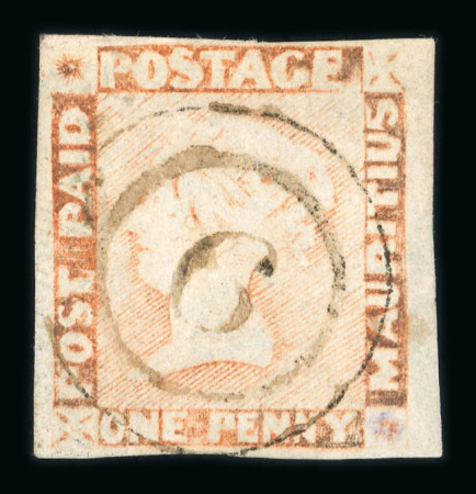Stamp of Mauritius » 1848-59 Post Paid Issue » Latest Impressions (SG 23-25) Mauritius 1856-58 1d red brown on greyish used