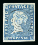 Stamp of Mauritius » 1848-59 Post Paid Issue » Intermediate Impressions (SG 10-15) Mauritius 1854-57 Intermediate Impression 2d blue on bluish