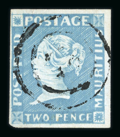 Stamp of Mauritius » 1848-59 Post Paid Issue » Intermediate Impressions (SG 10-15) Mauritius 1854-57 Intermediate Impression 2d pale blue on grey used