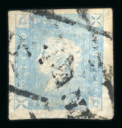 Stamp of Mauritius » 1859 Lapirot Issue » Worn Impressions (SG 39) Mauritius 1859 Lapirot worn impression 2d blue used