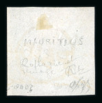 Stamp of Mauritius » 1859 Lapirot Issue » Worn Impressions (SG 39) Mauritius 1859 Lapirot worn impression 2d blue used Paid hs