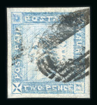 Stamp of Mauritius » 1859 Lapirot Issue » Worn Impressions (SG 39) Mauritius 1859 Lapirot worn impression 2d blue grey paper used